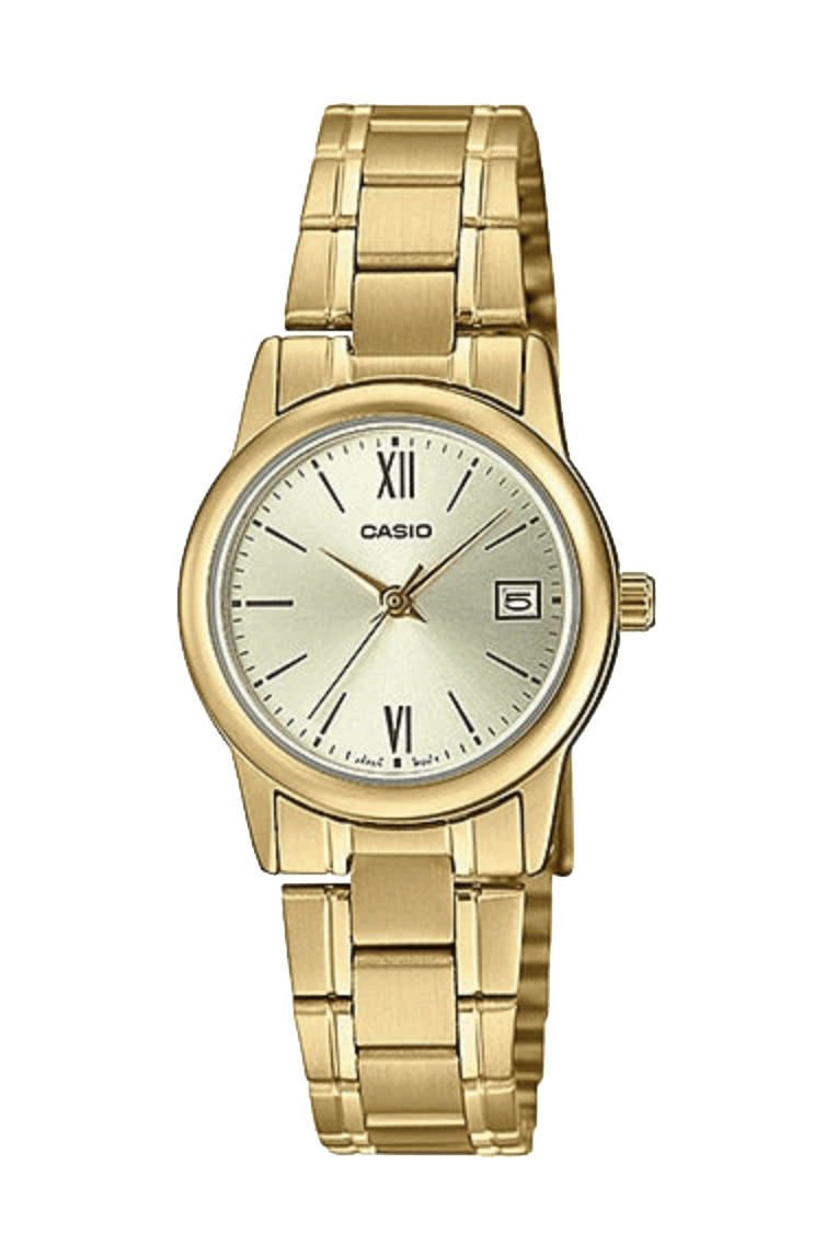 Casio round gold watch outlet