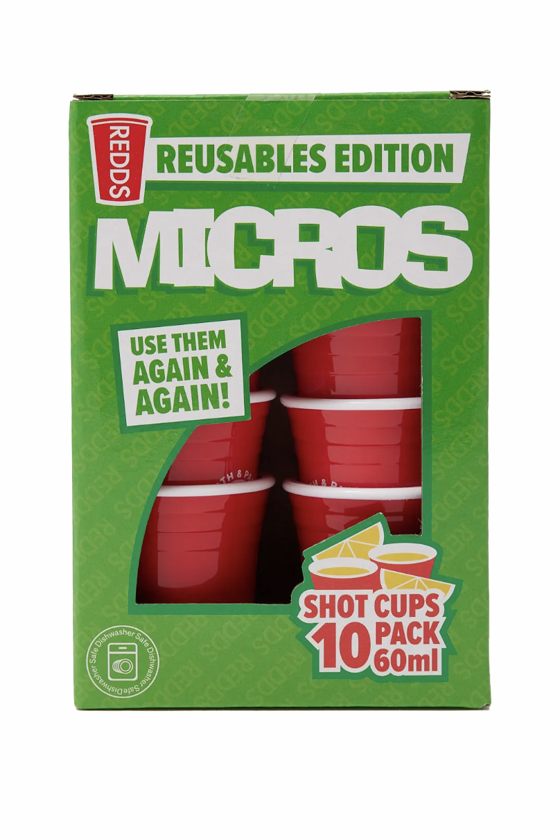 REDDS REUSABLE MICRO SHOT CUPS - 10 REUSABLE MINI SHOT CUPS – Bones ...